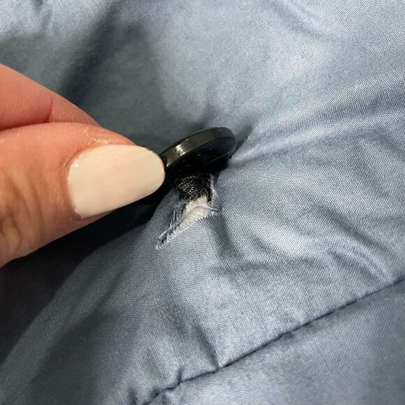 Eddie Bauer Goose Down Winter Jacket Trenchcoat Womens Medium Petite Reversible - Picture 2 of 16